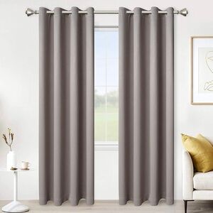 Lordtex Blackout Curtain Panel 52x84 Beige Grommet Light Blocking